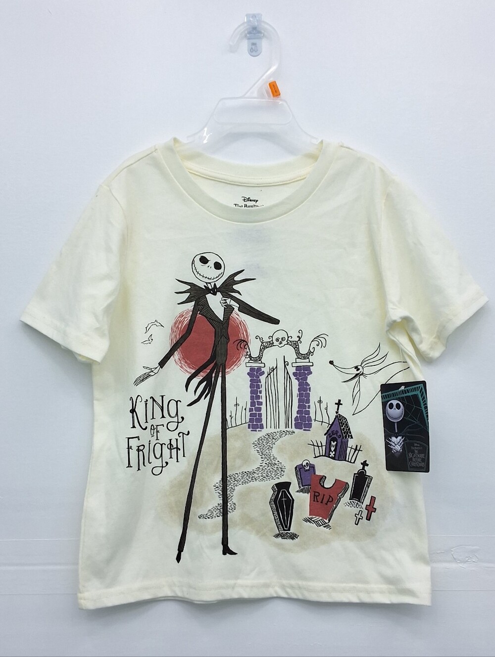 Disney Nightmare Before Christmas Jack Skellington Ivory Kids Tee Size 5/6 NWT
